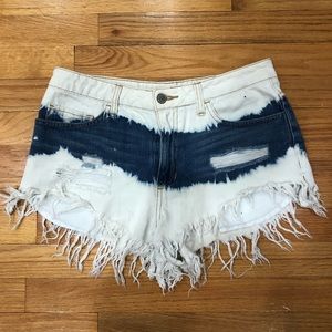 TIE DYE DENIM SHORTS